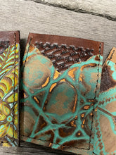 Load image into Gallery viewer, Tooled Card holder with embossed leather