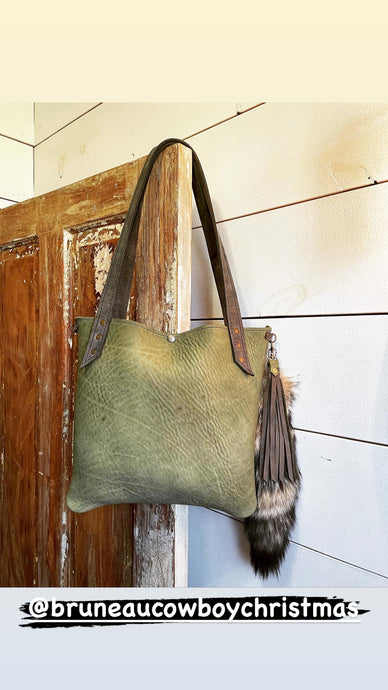 Green Leather Tote